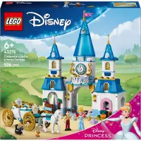 LEGO Disney 43275 Aschenputtels Schloss und Kutsche mit vier Figuren, 596 Teile
