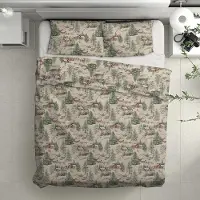 TRAUMSCHLAF Mako-Satin Bettwäsche Winterlandschaft beige 155x220 cm + 80x80 cm