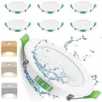 Rosikey 6er Set LED Einbaustrahler 230V, 7W LED Spot 75mm - 85mm Lochmaß, IP44 Warmweiß Neutralweiß Kaltweiß Deckenspots, 30mm Ultra Flach Einbauleuchten für Badezimmer Küche