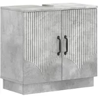 vidaXL Waschbeckenschrank HOORN Betongrau 59,5 x 31,5 x 56 cm