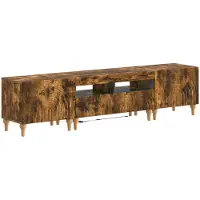 Syfax 3-teiliges LED TV Regal Raucheiche Holzwerkstoff