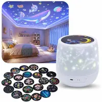 Slyrun Sternenprojektor Nachtlicht für Kinderzimmer, 21 Motive, 360° Projektion, dimmbares Schlummerlicht für Schlafzimmer & Babyzimmer