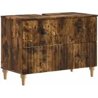 vidaXL Waschbeckenschrank ALKMAAR Raucheiche 82 x 41 x 59 cm