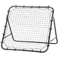 BellaFurn Fußball-Rebounder – verstellbar und faltbar | Farbe: Schwarz | Abmessungen: 80x96x96 cm