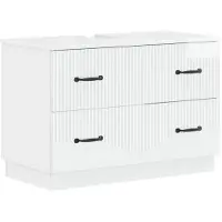 vidaXL Waschbeckenschrank HOORN Hochglanz Weiß 82 x 41 x 56 cm