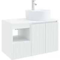 vidaXL Badezimmermöbel-Set 2 stk. Weiß Holzwerkstoff
