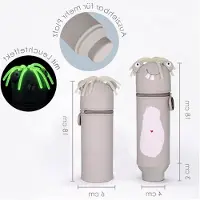 Markenlos Silikon Federmäppchen - Monster Fütty mit Leuchteffekt