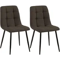 CLP 2er Set Esszimmerstühle Tilde gepolstert mit Rückenlehnen bis 150 kg belastbar braun Material Stoff