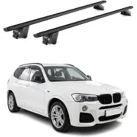 Aurilis Dachträger Grundtäger für BMW X3 F25 2010-2017 100kg Aluminium Schwarz 2 tlg