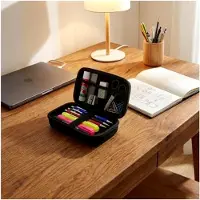 Markenlos Federmappe Schutztasche für Stifte mit Außenmaßen von 180 x 100 x 60 mm und Innenmaßen von 175 x 95 x 58 mm in Schwarz