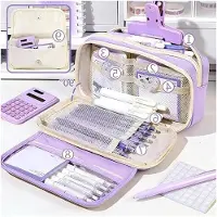Markenlos Lila Schrein-Set für Mädchen, großes Federmäppchen mit Fach und Zubehör