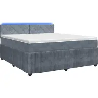 Syfax Boxspringbett mit Matratze Dunkelgrau 160 x 200 cm Samt
