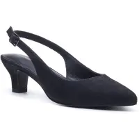 Hush puppies Nahla Schnalle Kitten Heel Damen Schwarze Spitz Slingback Schuhe