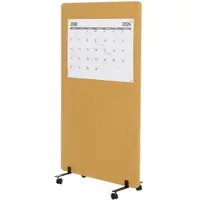 MCW Akustik-Trennwand G77 Doppelwandig Rollbar Textil 147x80cm Gelb