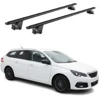 Aurilis Dachträger für Peugeot 308 II Kombi 2013-2021 100kg Aluminium Schwarz 2 tlg