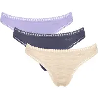 Sloggi String "String GO Crush String C3P 3er Pack", Damen, Gr. L, bunt (lila, beige), Obermaterial: 95% Baumwolle CO. 5% Elasthan EL., Unterhosen String