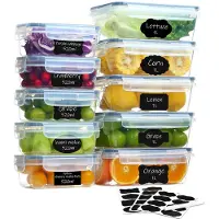 Markenlos Aufbewahrungsboxen mit Deckel, Set von 10 Stück (5 x 1 L + 5 x 520 ml), luftdichte Meal Prep Boxen, BPA-frei und stapelbar