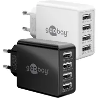 Goobay 30 W USB-A Multiport-Ladegerät weiß, 4x USB-A-Anschlüsse