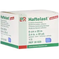 Lohmann & Rauscher GmbH & Co. KG Lohmann & Rauscher Haftelast Fixierbinde, latexfrei, blau, selbsthaftend - 1 Stück, einzeln in Faltschachtel, Maße: 6 cm x 20 m 1 St