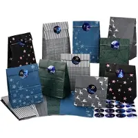 Famanu Adventskalender zum Befüllen – 24 große Kraftpapiertüten mit Stickern