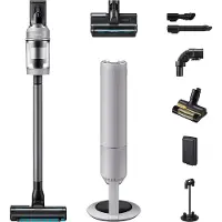 Samsung Bespoke AI Jet PetPRO mit All-in-One Clean Station, 770 W Motorleistung, Pebble Gray, 2-in-1-Stabstaubsauger, Beutellos, Grau, 0,5 l, Pebble Gray, Trocken