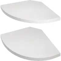 Songmics 2er Set Eckregal, Fächerförmiges Schweberegal für Schlafzimmer, 20 x 20 x 1 LLSB35842WB01