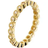 Trendor 31054 Damenring Memoire-Ring 925 Silber Vergoldet Zirkonia