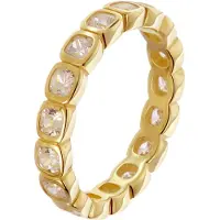 Trendor 31050 Damenring Memoire-Ring 925 Silber Vergoldet mit Zirkonia