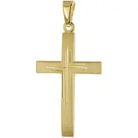 Trendor 31042 Kreuz-Anhänger für Damen und Herren 925 Silber Vergoldet 24 mm