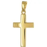 Trendor 31043 Kreuz-Anhänger für Kinder 925 Silber Vergoldet 18 mm