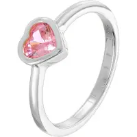 Trendor 31064-09 Damenring mit Rosa Herz-Zirkonia 925 Silber