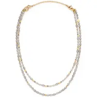Leonardo 026903 Halskette für Damen Agneta 50/82 cm Goldfarben/Grau