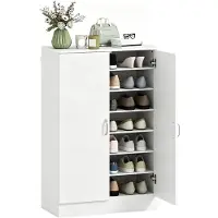HOMCOM SCHUHSCHRANK Spanplatte Naturholz