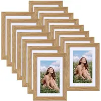 Markenlos Fotolisten Set 15 Stück - Naturholzfarbe für 9 x 13 cm und 10 x 15 cm