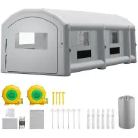 DUOKU Aufblasbare Lackierkabine 12x5x4 m--mit Gebläsen 950W und 1100W, Tragbares Zelt, Runddach, für Autos und Transporter