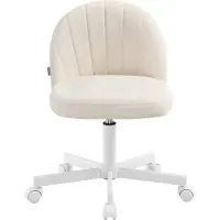 Songmics Schminkstuhl, Bürostuhl, Kunstleder-Oberfläche, höhenverstellbar, kompaktes Design, weiß