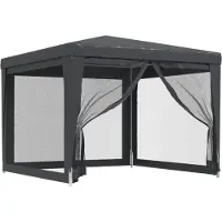 vidaXL Partyzelt mit 4 Mesh-Seitenwänden Anthrazit 3x3 m HDPE