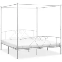 vidaXL Himmelbett-Gestell Weiß Metall 180 x 200 cm