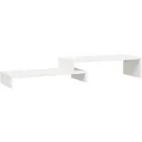 vidaXL Monitorständer Weiß (52-101)x22x14 cm Massivholz Kiefer