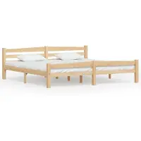 vidaXL Massivholzbett Kiefer 200x200 cm