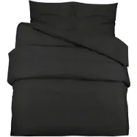 vidaXL Bettwäsche-Set Schwarz 155x220 cm Leichte Mikrofaser