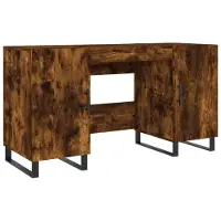 vidaXL Schreibtisch Räuchereiche 140x50x75 cm Holzwerkstoff