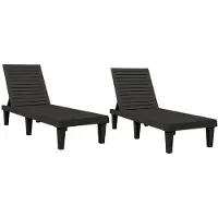 vidaXL Sonnenliegen 2 Stk. Schwarz 155x58x83 cm Polypropylen