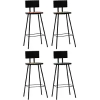 vidaXL Barhocker 4 Stk. Massives Altholz