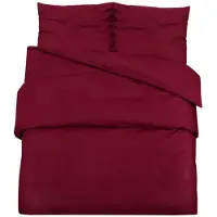vidaXL Bettwäsche-Set Bordeauxrot 155x220 cm Baumwolle