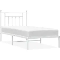 vidaXL Bettgestell mit Kopfteil Metall Weiß 80x200 cm