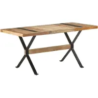 vidaXL Esstisch 160x80x76 cm Raues Mangoholz