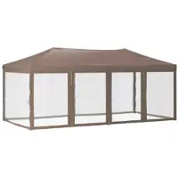 vidaXL Partyzelt Faltbar mit Seitenwänden Taupe 3x6 m