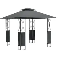 vidaXL Pavillon mit Dach Anthrazit 300x300x270 cm Stahl