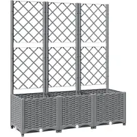 vidaXL - Pflanzgefäß - mit - Spalier - 120x40x136 - cm - Polypropylen - hellgrau